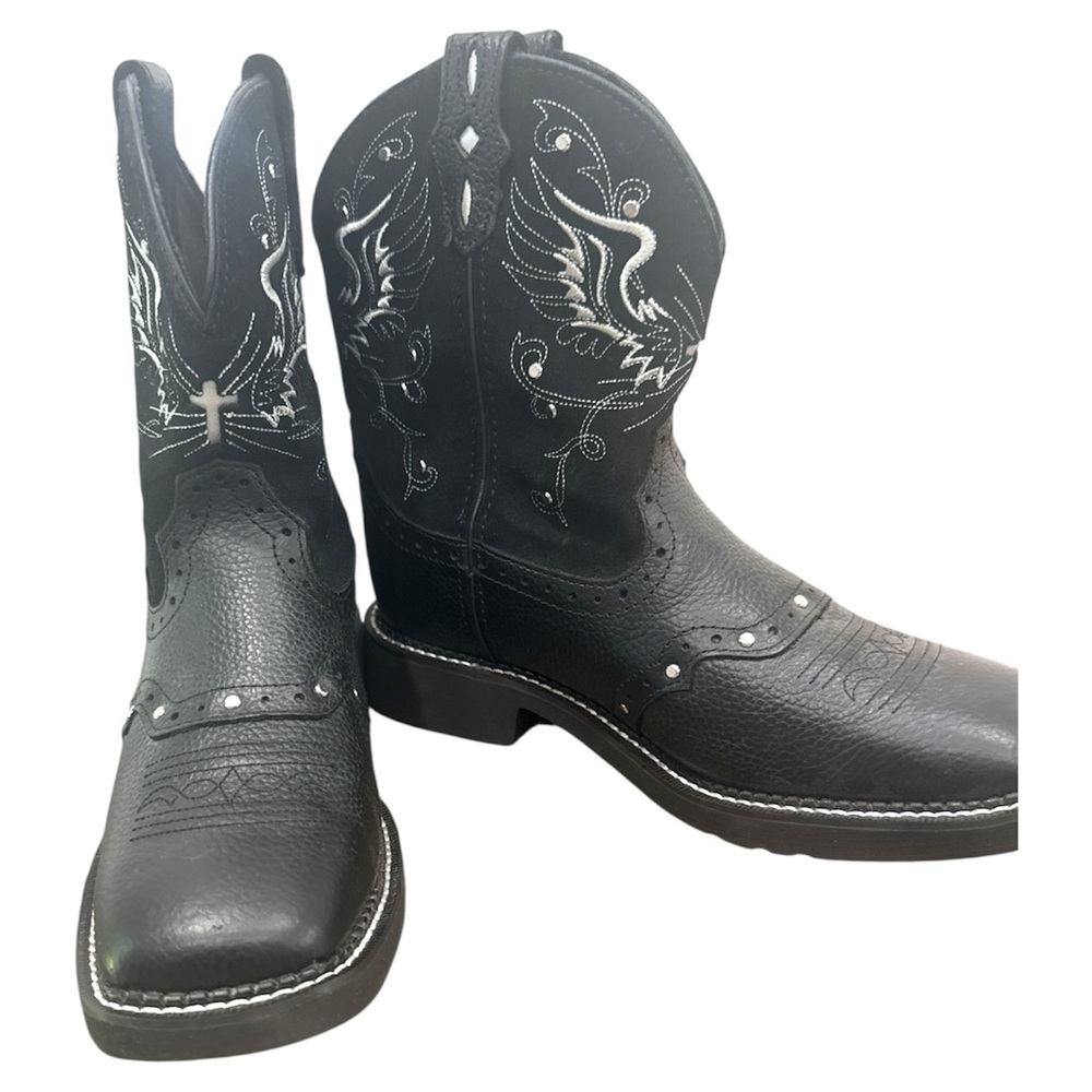 Justin Gypsy Mandra Black Leather/Suede Western Cowgirl Boots New